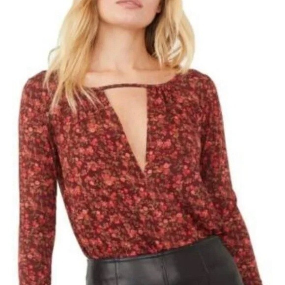 Free People Tops - NWT Free People Intimates Chocolate Floral Combo Bodysuit Small